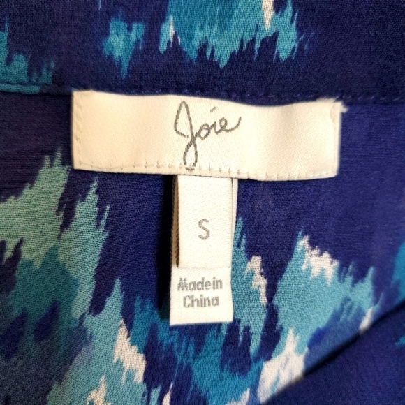 Joie Sheer Silk Watercolor Blouse Top - Picture 10 of 11